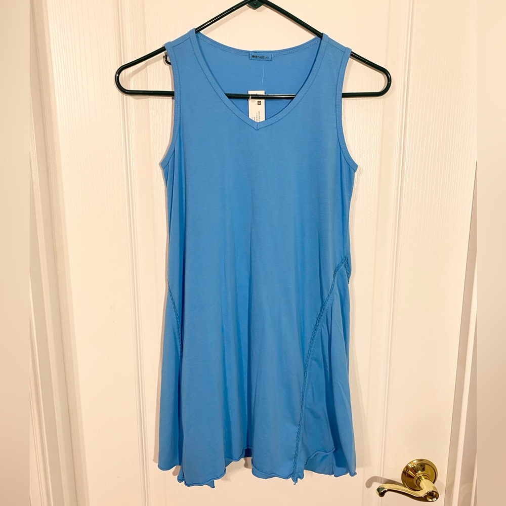 LAmade USA MADE Lace Trim Sleeveless V-Neck Knit Dress Turquoise Girl’s 12